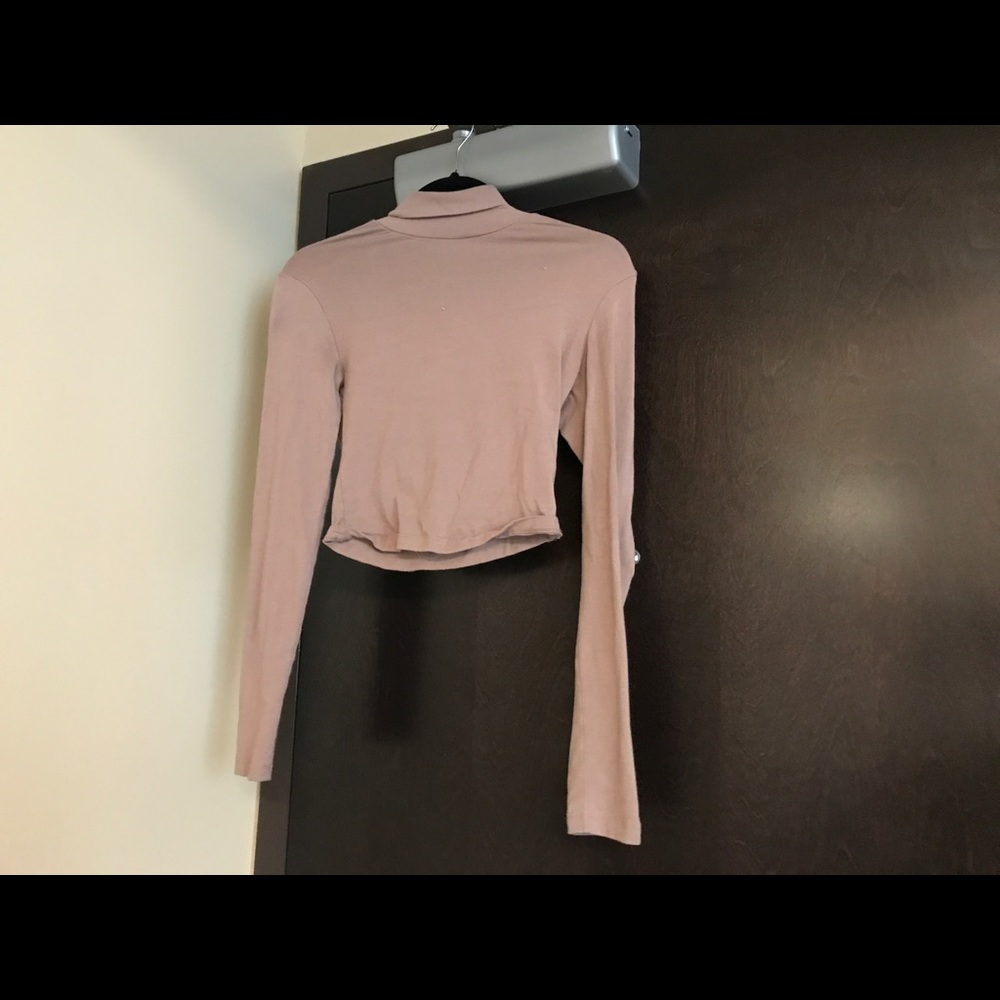 Beige cropped turtleneck